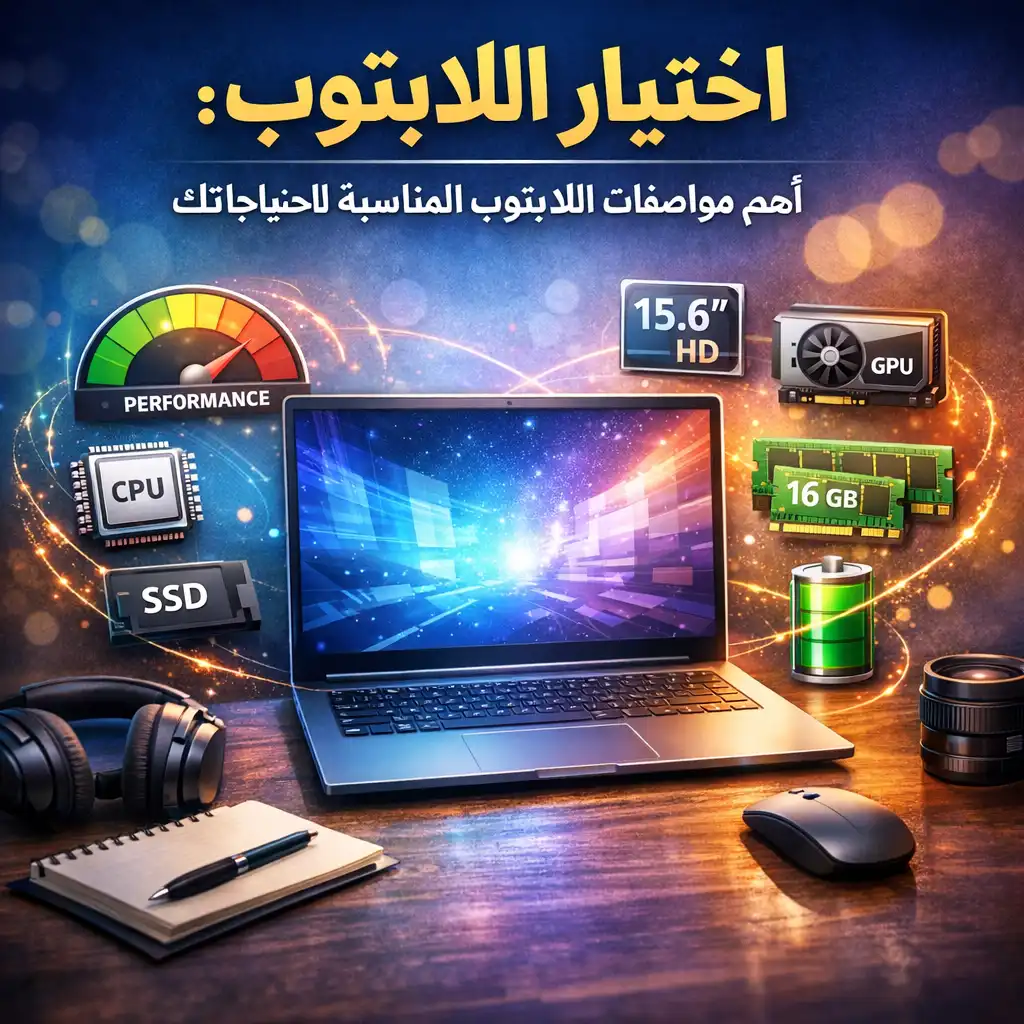 دليل يوضح أهم مواصفات اللابتوب لاختيار الجهاز المناسب للدراسة والعم